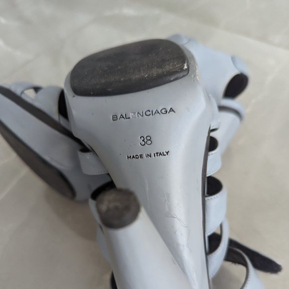 Balenciaga Light Blue Gladiator Heel Sandals Made in Italy - size 38 - Picture 3 of 5